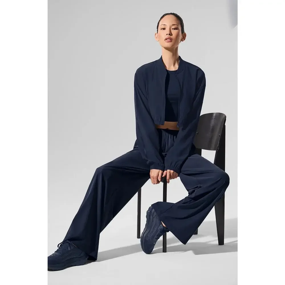 Alo Yoga Breezy Wide Leg Pants Regular Length XS Navy EUC $158 Retail Sold Out - Picture 16 of 16